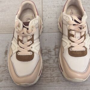 Coach Stylish Cream and Brown Women's Sneakers